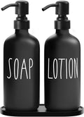 MOMEEMO Black Soap Dispenser Bathroom, Contains Lotion and Hand Soap Dispenser by MOMEEMO