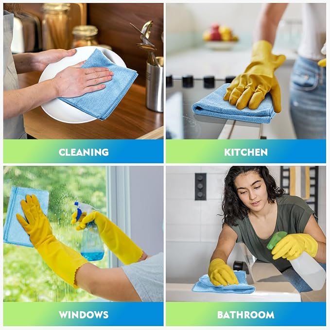 HOMEXCEL Microfiber Cleaning Cloth 20 Pack 11.5 x 11.5 inch Microfiber Towels - Image 6