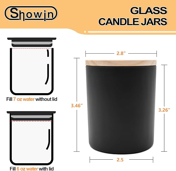 Thick Candle Jars for Making Candles 12 Pcs, 7 OZ Empty Jars - Image 2