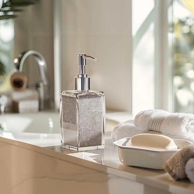 Purple Soap Dispenser with Refillable Plastic Pump - Image 6