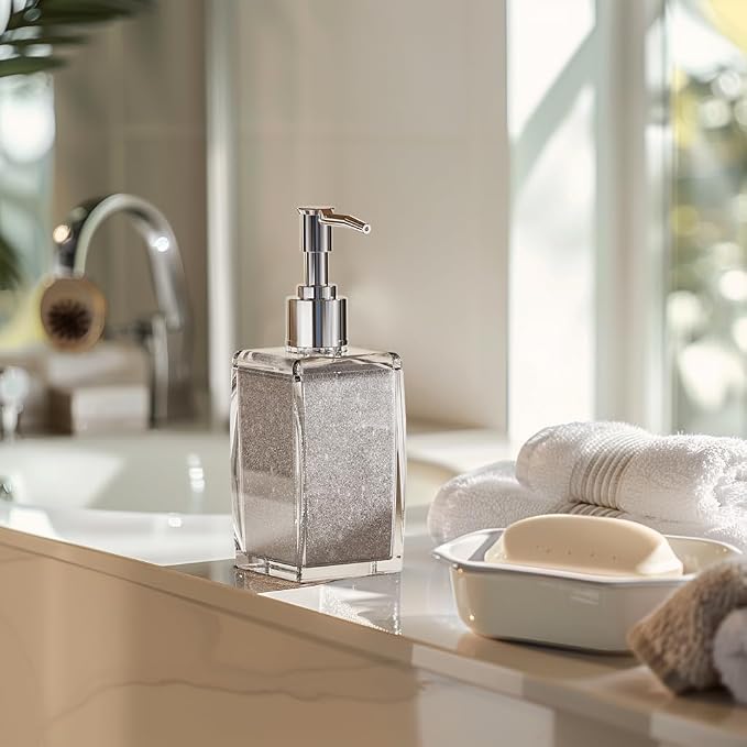 White Soap Dispenser with Refillable Plastic Pump - Image 6