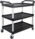 Service Cart with Wheels Lockable Large Size, Plastic Restaurant Cart Heavy Duty by FIHUTED