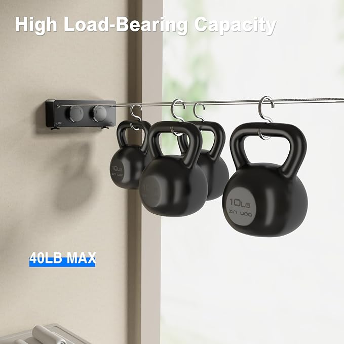 Retractable Twin Clothesline Indoor, Non-Sagging Outdoor Clothes Line - Image 5