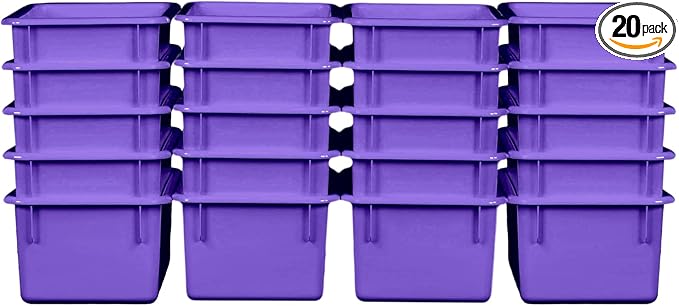 Wood Designs Cubby Storage Bin, Heavy Duty Plastic Containers by Unknown