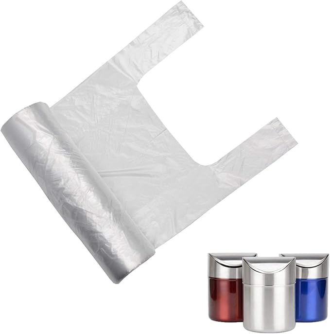 Mini Trash Bags 1.6 Liter/0.4 Gal- 200 Count Tiny Clear Trash Can Liners by JILLICK