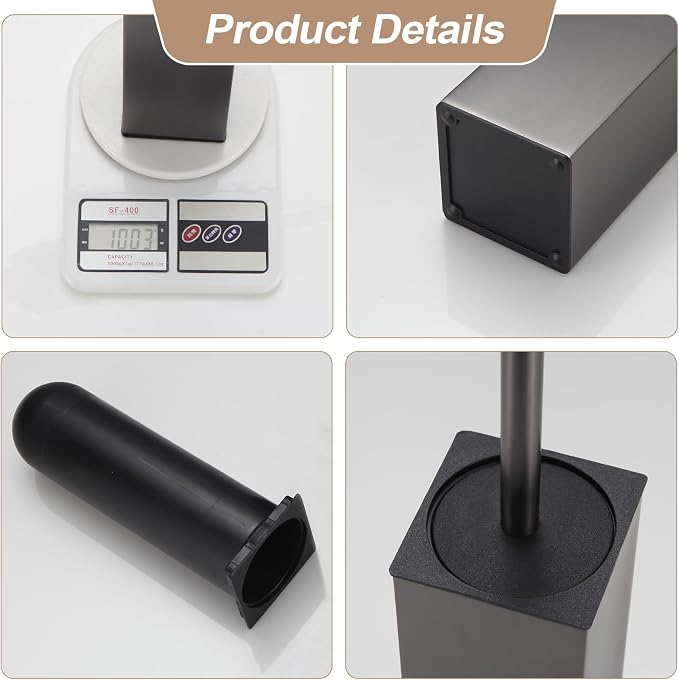 BGL Standing Toilet Brush and Holder GunGrey Aluminium Toilet Bowl Cleaner - Image 4