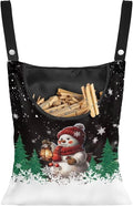 2 Pcs Snowman Clothes Pin Hanging Bag, Large Capacity Clothespin Bag by Unknown