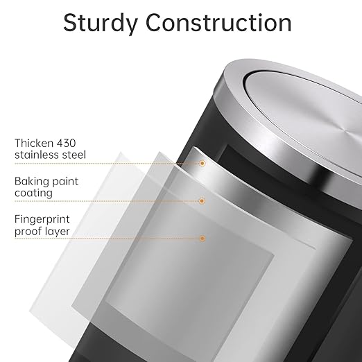Mbillion Small Trash Can with Swing Lid 4 Gallons/15 Liter, Mini Trash Can with - Image 4