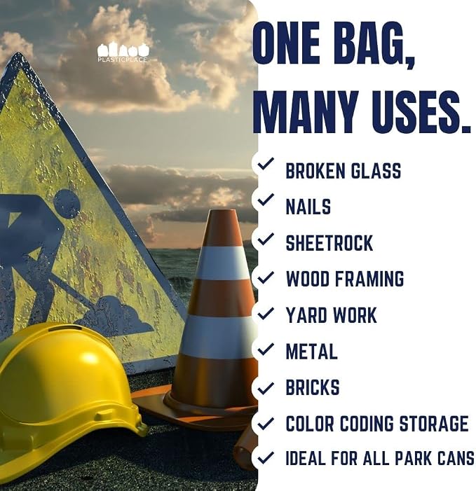 Plasticplace 55-60 gallon Trash Bags │ 1.2 Mil │ Orange Heavy Duty Garbage Can - Image 4