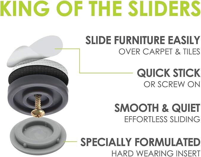 GorillaGlides CB323 1-1/4 Inch Furniture Sliders/Chair Glide Floor Protectors - Image 3