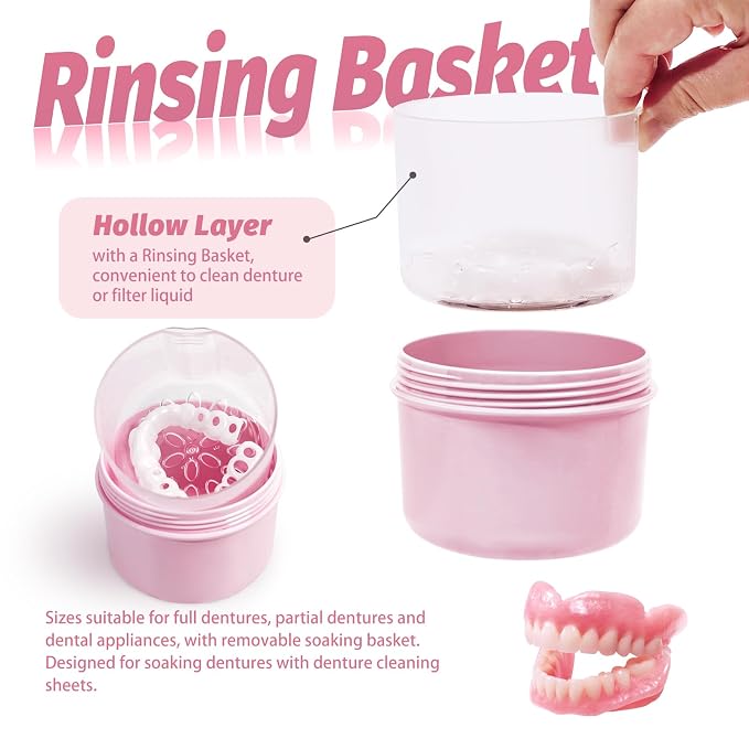 Denture Bath Case Cup Box Holder Storage Soak Container - Image 3