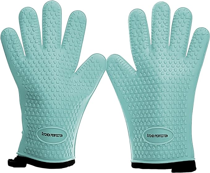 KITCHEN PERFECTION S Silicone Smoker Oven Gloves -Extreme Heat Resistant BBQ by Kitchenperfection