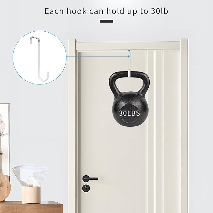 FYY Over The Door Hooks, 6 Pack Upgraded Long Door Hangers Hooks - Image 4