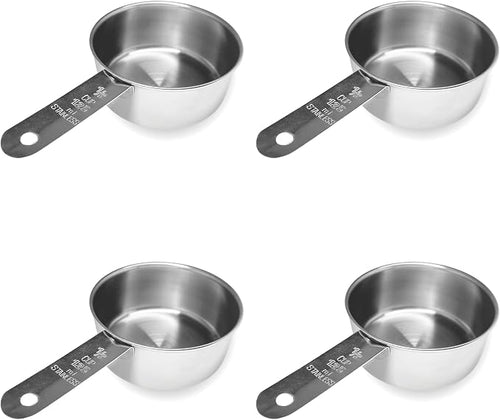 1/2 Cup Stainless Steel Measuring Cup | Sturdy Metal 125 ml | 125 cc | 4 oz | by Knupp+Co.