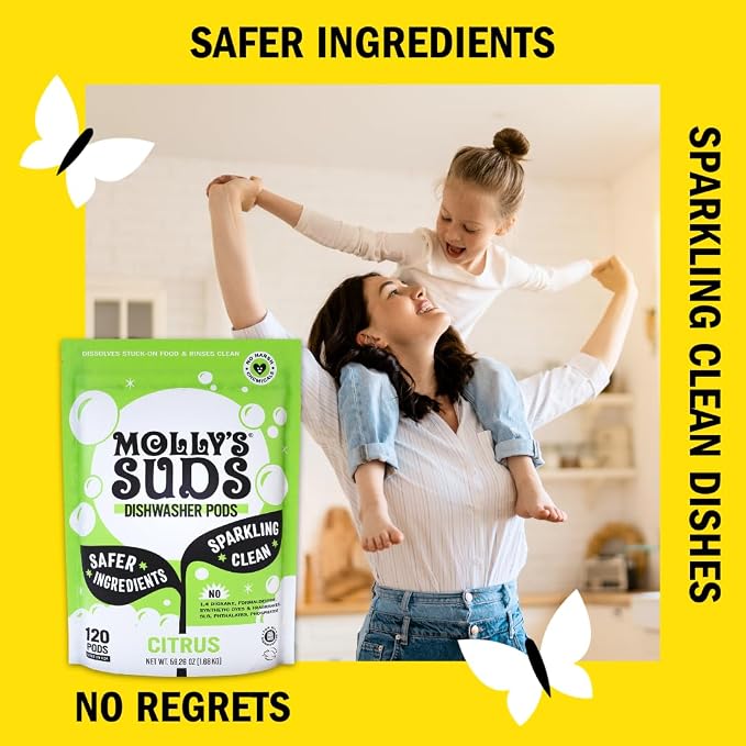 Molly's Suds Dishwasher Pods | Clean Dishwasher Detergent, Cuts Grease & Rinses - Image 4