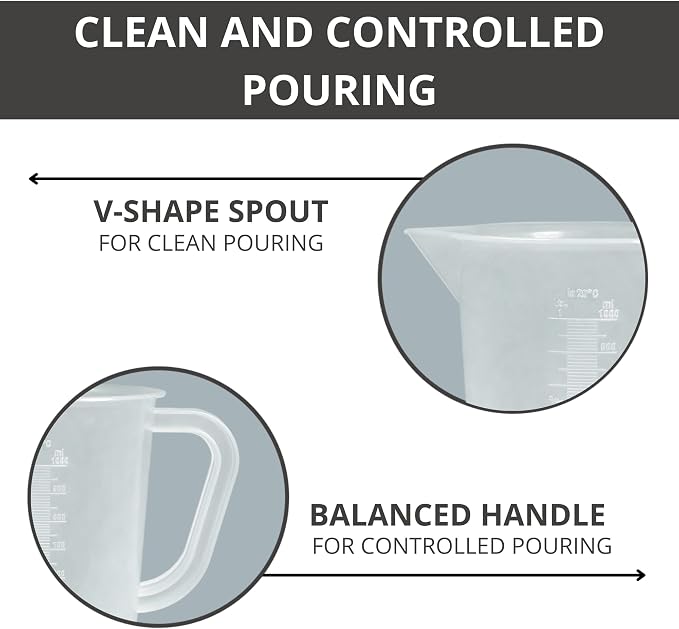 Plastic Graduated Measuring and Mixing Pitcher - 1000ml Plastic Graduated - Image 4