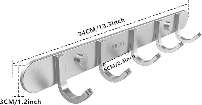 Coat Hook Rack Hanger –Towel Hook Rail - Image 2