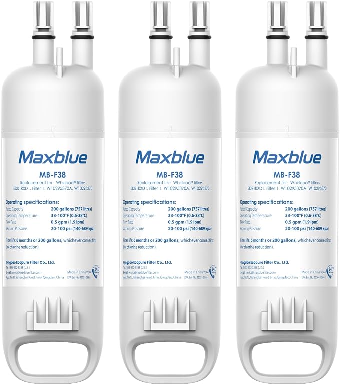 Maxblue W10295370A Replacement for Everydrop® Filter 1, Whirlpool® EDR1RXD1 by Maxblue