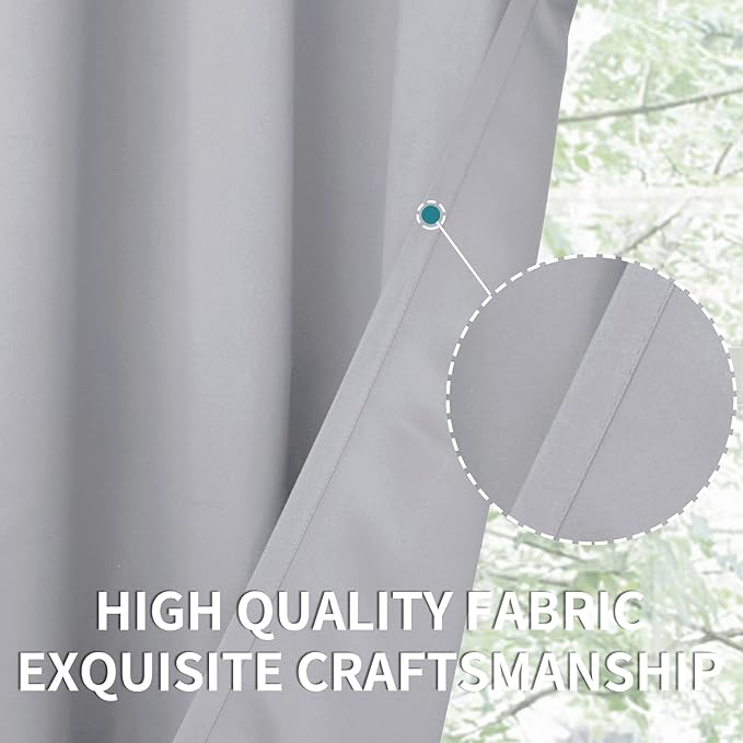 BGment Light Grey Blackout Curtains 30 Inches Long - Image 6