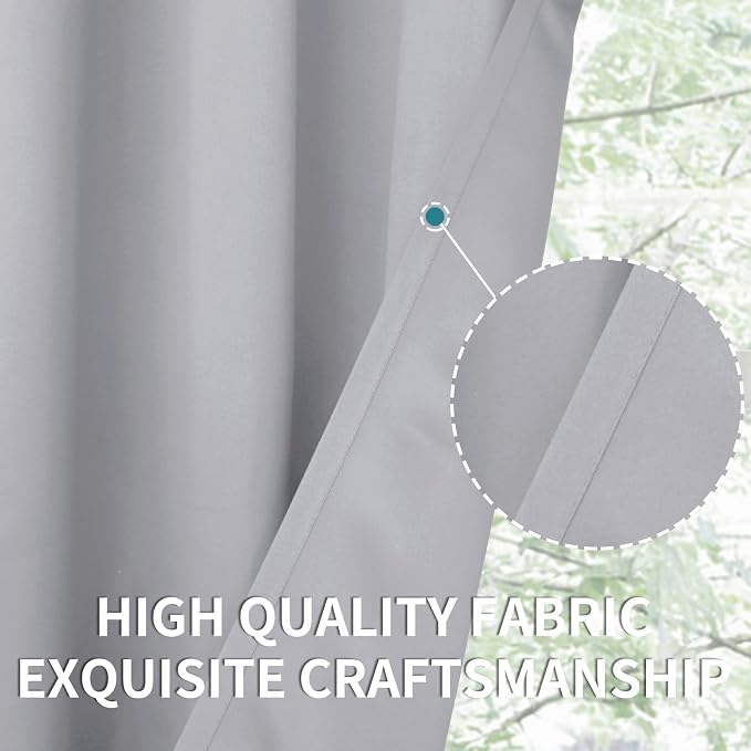 BGment Light Grey Blackout Curtains 48 Inch Length - Image 5