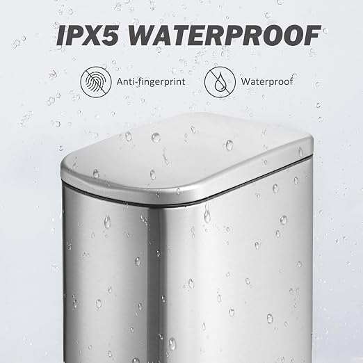 Bathroom Trash Can with Soft-Close Lid 3.5 Gallon Stainless Steel Garbage Can - Image 4
