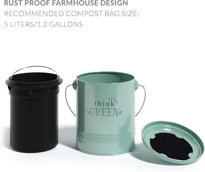 Barnyard Designs Compost Bin for Kitchen Counter - Image 6