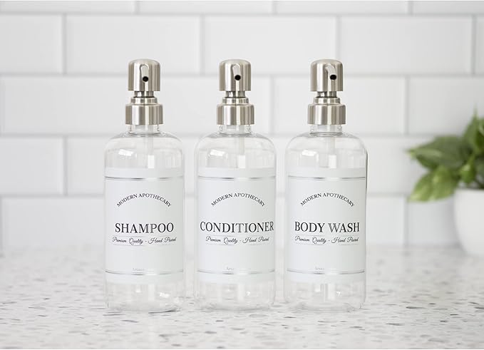 Clear Refillable Shampoo and Conditioner Bottles - Image 6