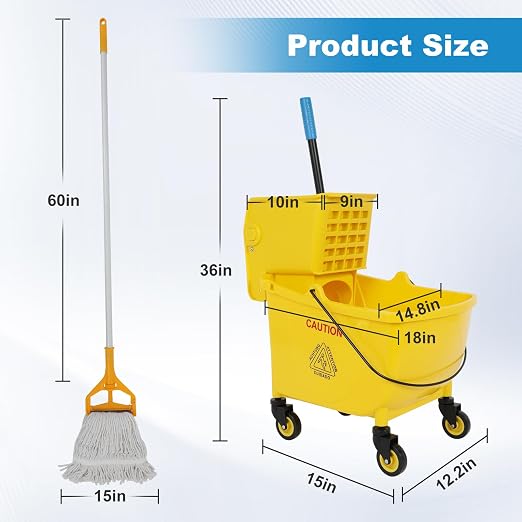 35 Qt Commercial Mop Bucket - Image 3