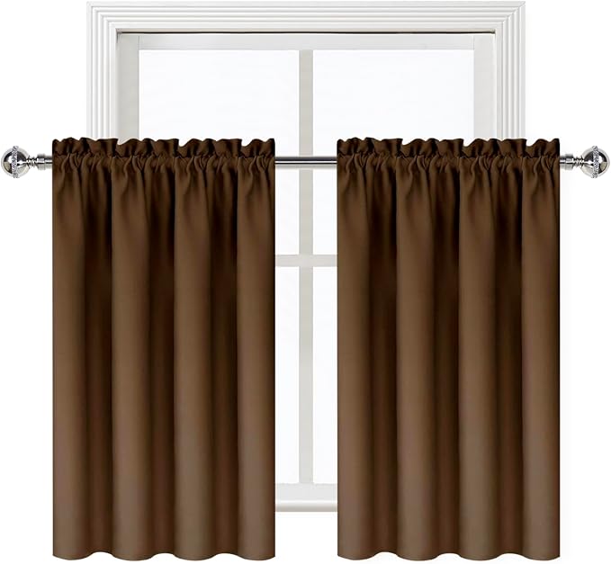 DWCN Brown Blackout Curtains for Small Window, Thermal Insulated Energy Saving - Image 8