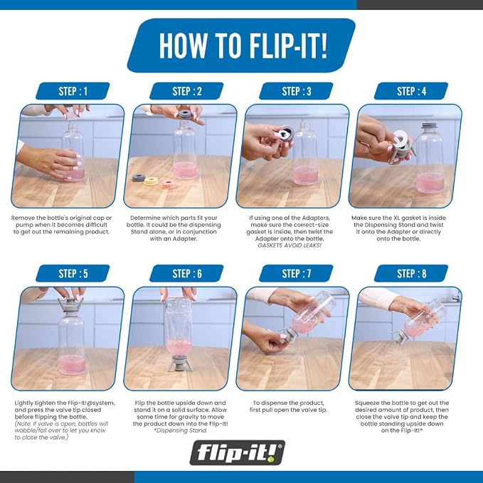 Flip-It! 2-Pack Premium Bottle Emptying Kit – No more wasted product - Image 8