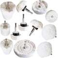 Polishing Pad Buffing Wheel Kit White Flannelette 12 Pack, by Medoon