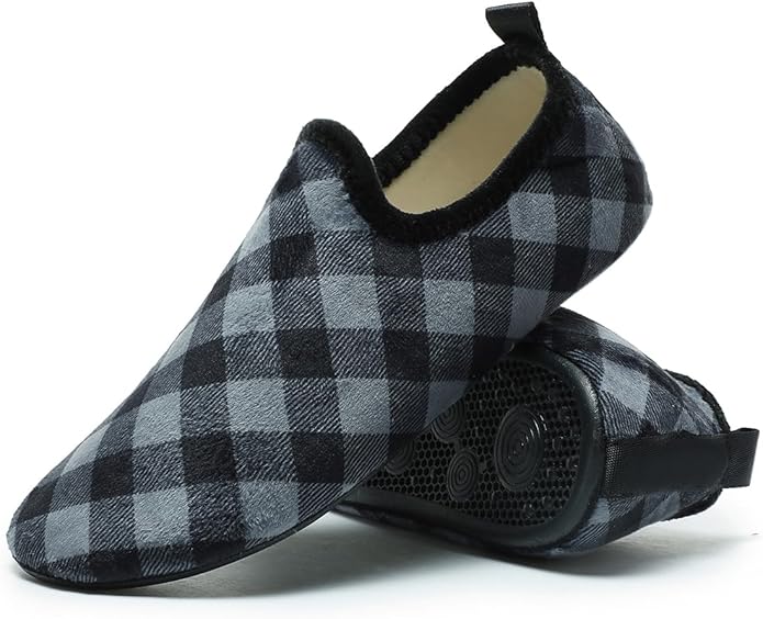 QZKDM Lightweight Slip on Grip Indoor House Slippers Barefoot Non Slip Home - Image 6