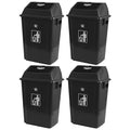 4-Pack 13 Gallon Plastic Swing Top Kitchen Trash Can, Garbage Bin by Nihenok