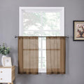 Tollpiz Short Sheer Tier Curtains Linen Textured Half Kitchen Curtain Sheers by Tollpiz