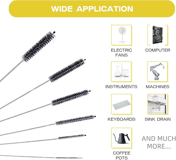 Straw Cleaner Brush Set, 6 Piece Long Drinking Straws Cleaning Brush Pipe Tube - Image 6