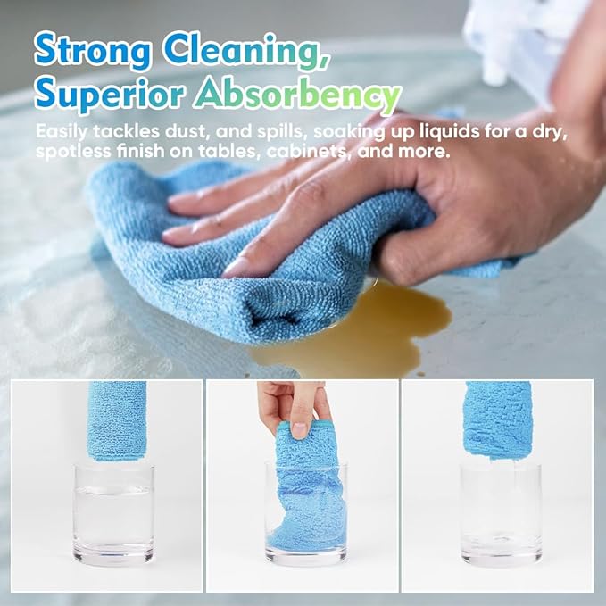 HOMEXCEL Microfiber Cleaning Cloth 20 Pack 11.5 x 11.5 inch Microfiber Towels - Image 5