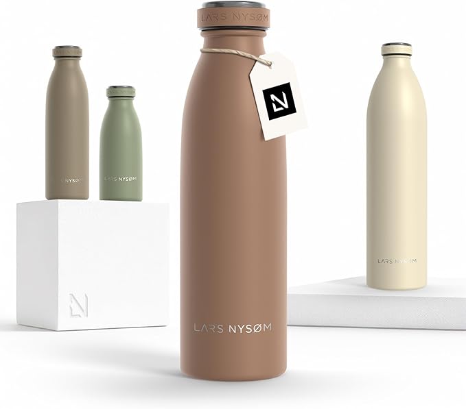 LARS NYSØM Stainless Steel Insulated Water Bottle 12oz 17oz 25oz 34oz 51oz | by LN