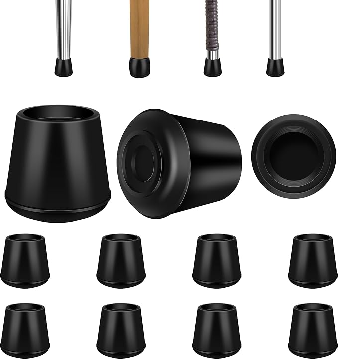 1-1/8” Round Rubber Chair Leg Tips Caps, Chair Leg Floor Protectors, Non-Slip by VOCOMO