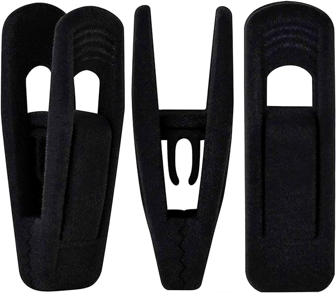 Black Velvet Hangers Clips 40 PCS, Pants Hangers Velvet Clips Easily Add to by TOFIIGREM