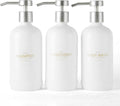 Shampoo and Conditioner Dispenser Set of 3, Refillable 21oz Shampoo Bottles by Janxinmakeyouloveyourhome