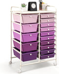GOFLAME 15-Drawer Rolling Storage Cart, Utility Cart by GOFLAME