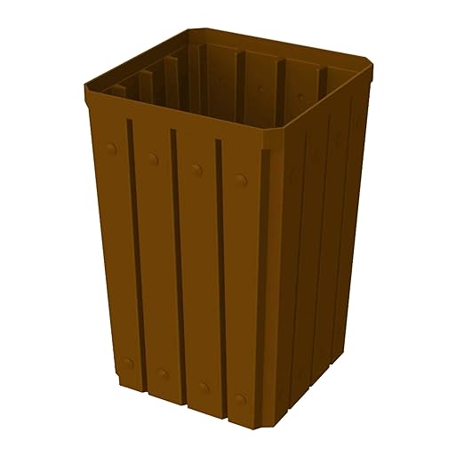 32 Gallon Square Slatted 100% Recycled Plastic Heavy-Duty Commercial Outdoor or - Image 4