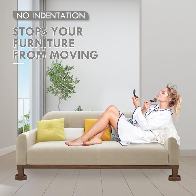 2X2 Round Rubber Caster Cups, Non Slip Furniture Pads, Anti-Slip Gripper - Image 3