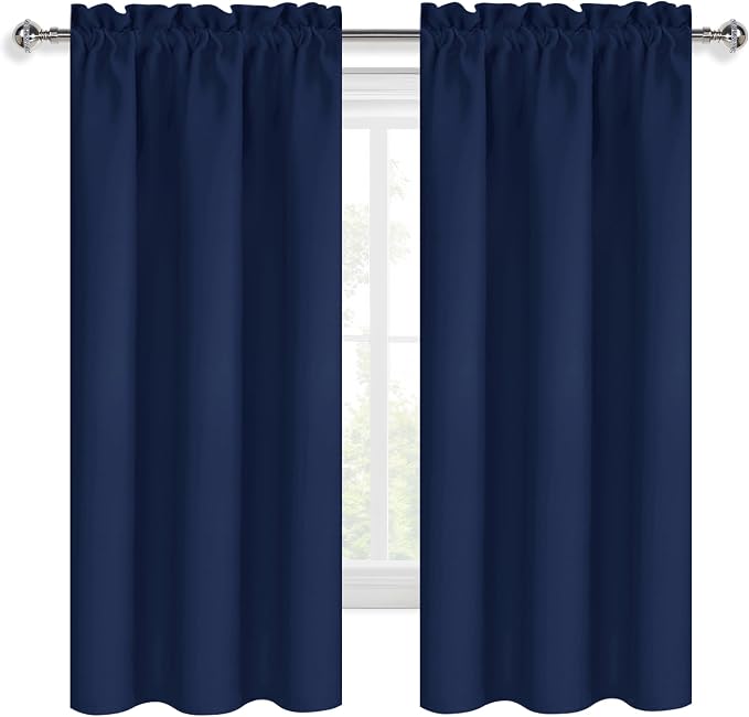 DWCN Kitchen Curtains for Small Windows 45 inch Long 2 Panels Set, Rod Pocket - Image 9
