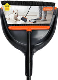 TreeLen Angle Broom and Dustpan Set, Dust Pan Snaps On Broom Handles Orange by TreeLen