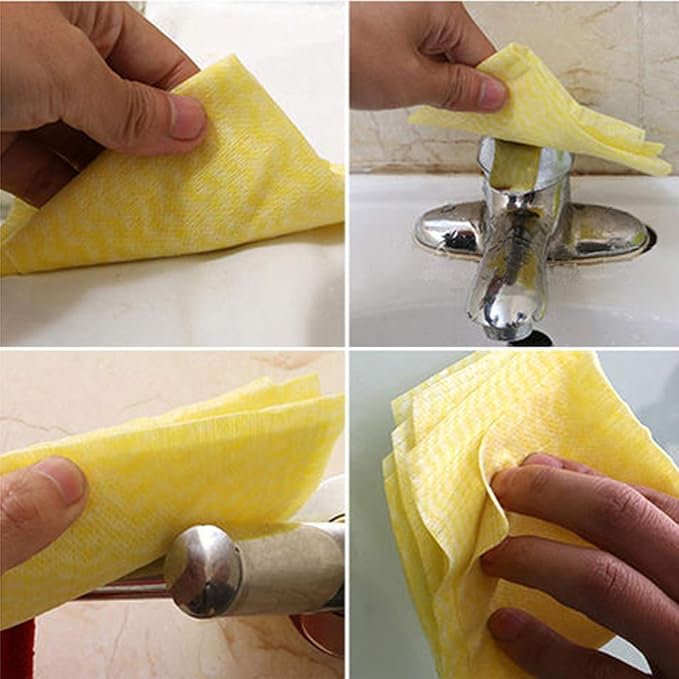 KMAKII 80 Pack Disposable Dish Cloths Heavy Duty Reusable Cleaning Wipes Dish - Image 3
