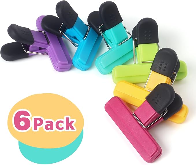 Tamaki 6 Pack Bag Clips, Food Clips, Chip Bag Clip Plastic Heavy Duty Seal Grip - Image 3