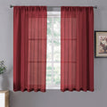 Tollpiz Short Sheer Curtain Linen Textured Living Room Curtains Sheer Light by Tollpiz