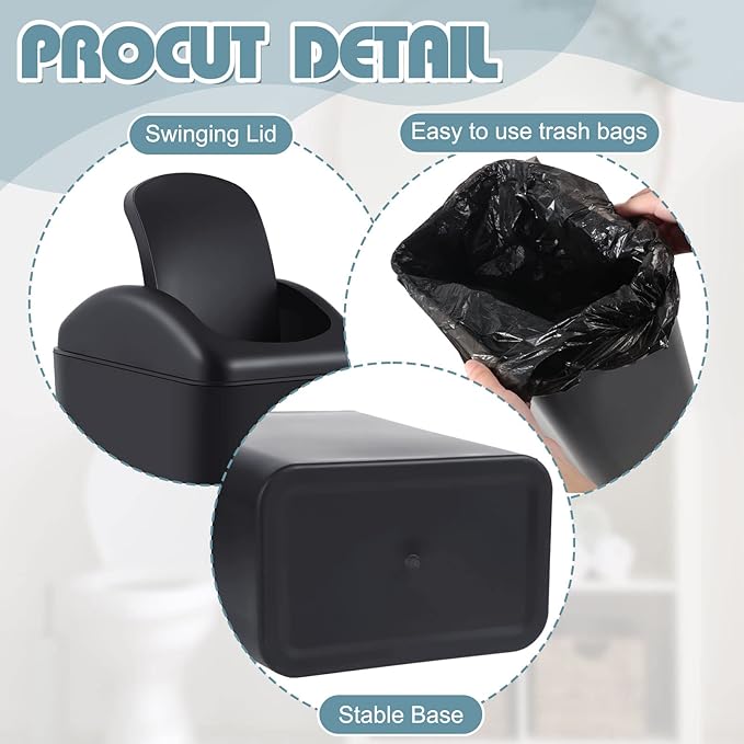 Hoolerry 4 Pcs 3 Gallon/12 Liter Small Trash Can Plastic Kitchen Garbage - Image 6