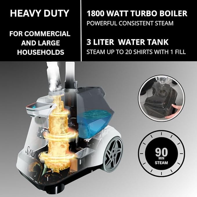 SALAV Heavy Duty Commercial Full-Size Garment Steamer - Image 4